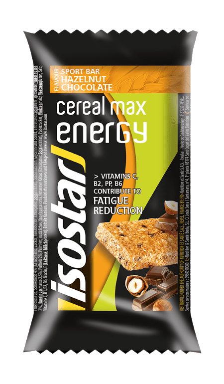 Energie pentru mai multă mișcare și rezistență la efort 7 Isostar baton cereale max energy alune-cioco